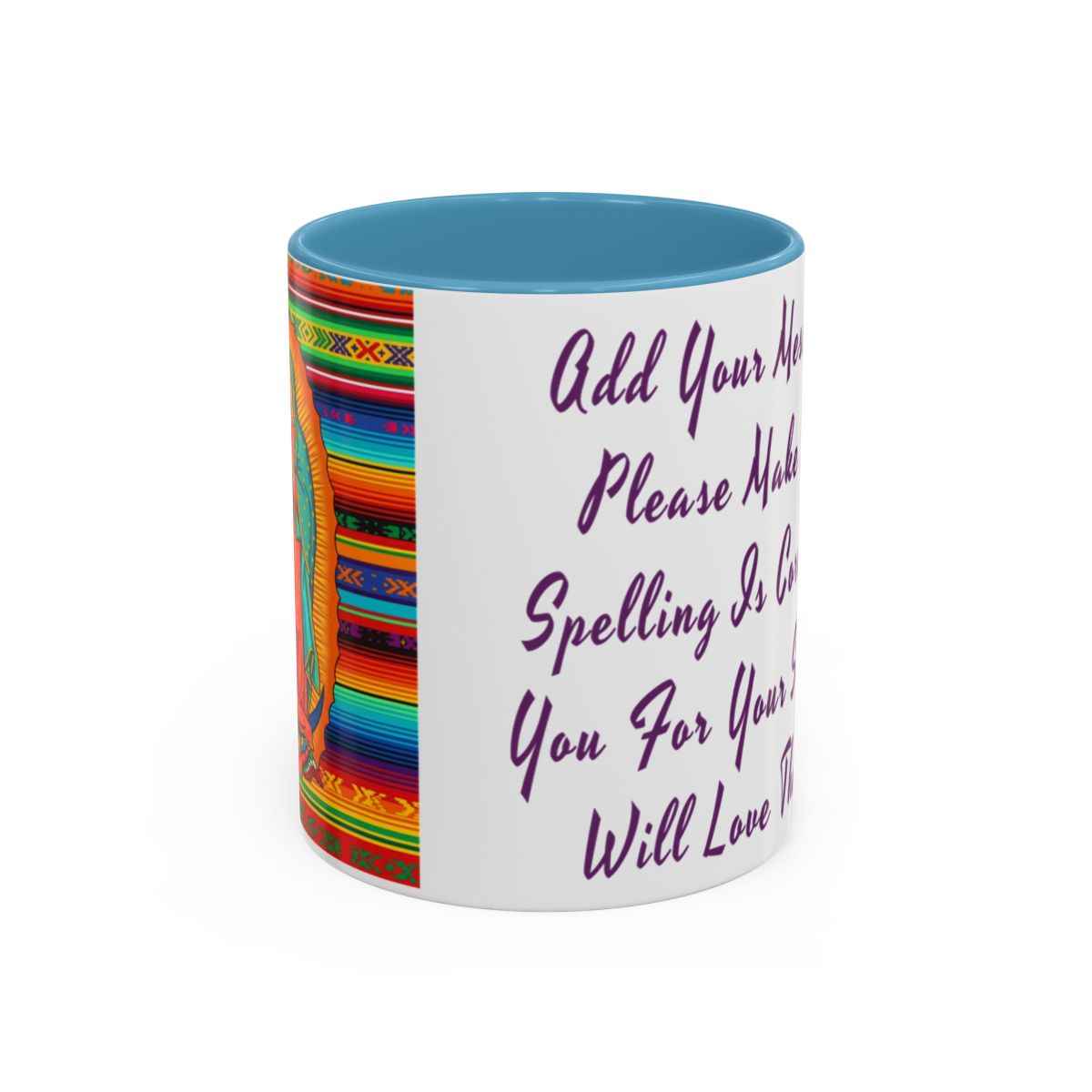 Personalized Ceramic Coffee Mug, Virgin of Guadalupe Mug, Colorful Religious Gift, Dishwasher & Microwave Safe, Customizable Design