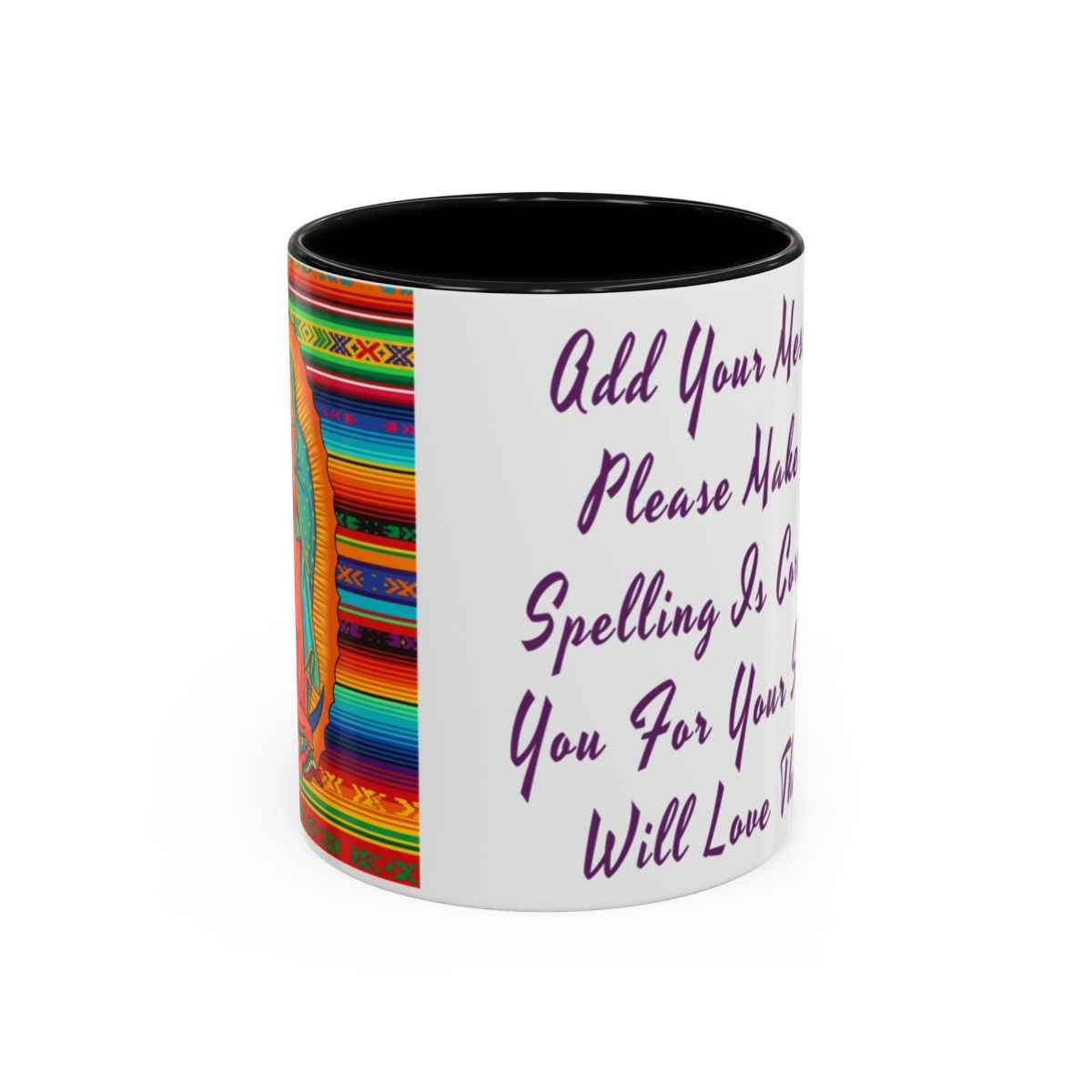 Personalized Ceramic Coffee Mug, Virgin of Guadalupe Mug, Colorful Religious Gift, Dishwasher & Microwave Safe, Customizable Design