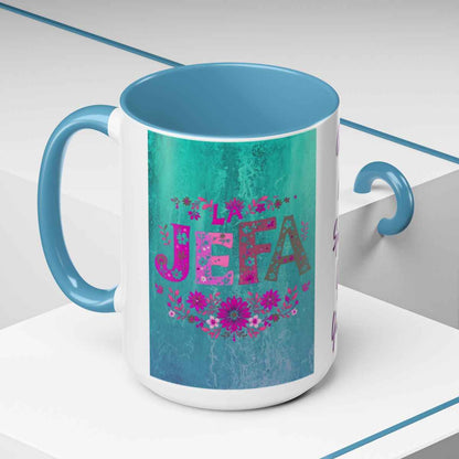 La Jefa Mug, Custom Ceramic Coffee Mug, Boss Lady Gift, Personalized Gift, Floral Design, 11oz 15oz Options, Lead-Free, Microwave Safe