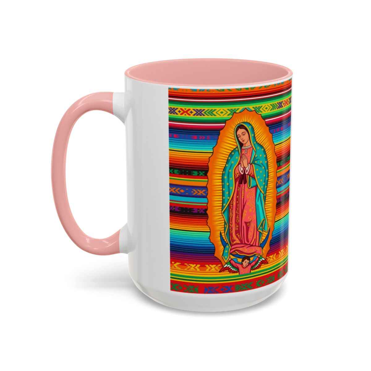 Personalized Ceramic Coffee Mug, Virgin of Guadalupe Mug, Colorful Religious Gift, Dishwasher & Microwave Safe, Customizable Design