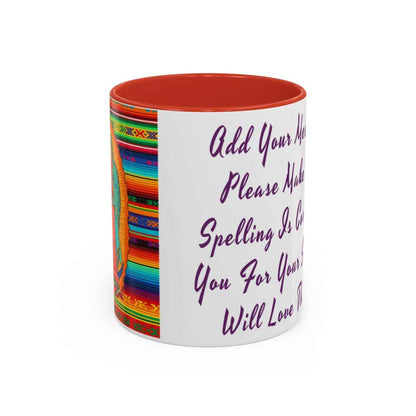 Personalized Ceramic Coffee Mug, Virgin of Guadalupe Mug, Colorful Religious Gift, Dishwasher & Microwave Safe, Customizable Design