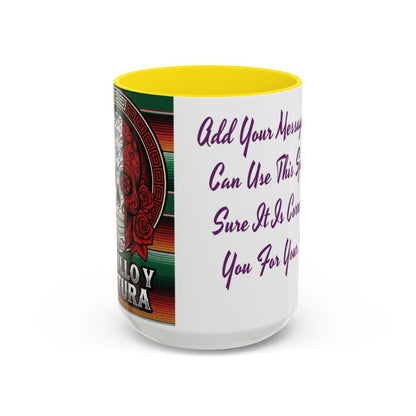 Mexican Skull Mug, Orgullo y Cultura Coffee Cup, Ceramic Tea Mug, Mexican Fiesta Gift, Dia de los Muertos Present, Sugar Skull Design, C-Handle