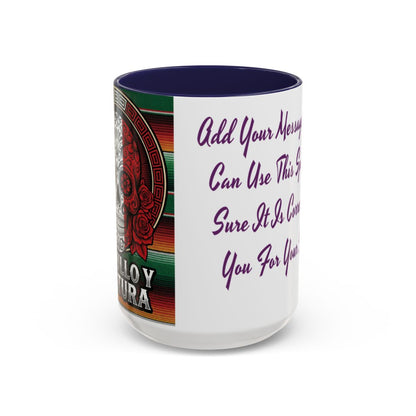 Mexican Skull Mug, Orgullo y Cultura Coffee Cup, Ceramic Tea Mug, Mexican Fiesta Gift, Dia de los Muertos Present, Sugar Skull Design, C-Handle