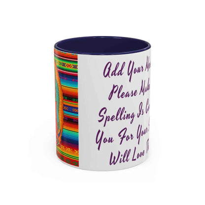 Personalized Ceramic Coffee Mug, Virgin of Guadalupe Mug, Colorful Religious Gift, Dishwasher & Microwave Safe, Customizable Design