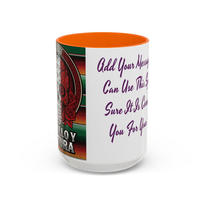 Mexican Skull Mug, Orgullo y Cultura Coffee Cup, Ceramic Tea Mug, Mexican Fiesta Gift, Dia de los Muertos Present, Sugar Skull Design, C-Handle