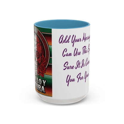 Mexican Skull Mug, Orgullo y Cultura Coffee Cup, Ceramic Tea Mug, Mexican Fiesta Gift, Dia de los Muertos Present, Sugar Skull Design, C-Handle