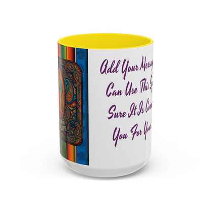 Colorful Virgen de Guadalupe Mug, Vibrant Printed Coffee Cup, Personalized Ceramic Gift, Religious Art, BPA-Free, Ideal Christmas Present
