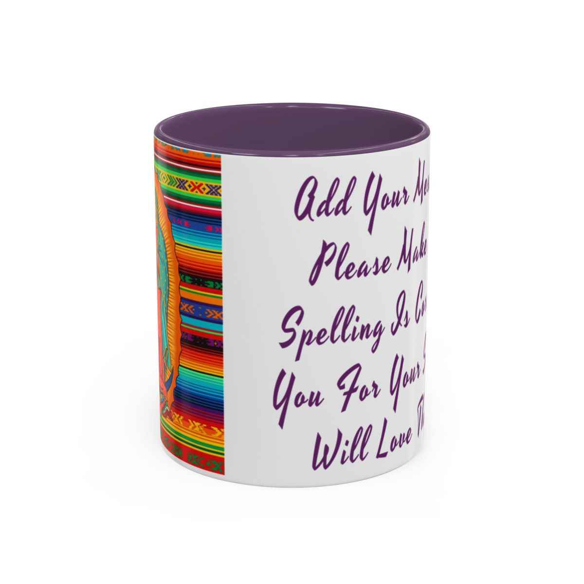 Personalized Ceramic Coffee Mug, Virgin of Guadalupe Mug, Colorful Religious Gift, Dishwasher & Microwave Safe, Customizable Design