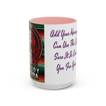 Mexican Skull Mug, Orgullo y Cultura Coffee Cup, Ceramic Tea Mug, Mexican Fiesta Gift, Dia de los Muertos Present, Sugar Skull Design, C-Handle