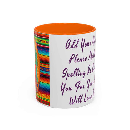 Personalized Ceramic Coffee Mug, Virgin of Guadalupe Mug, Colorful Religious Gift, Dishwasher & Microwave Safe, Customizable Design