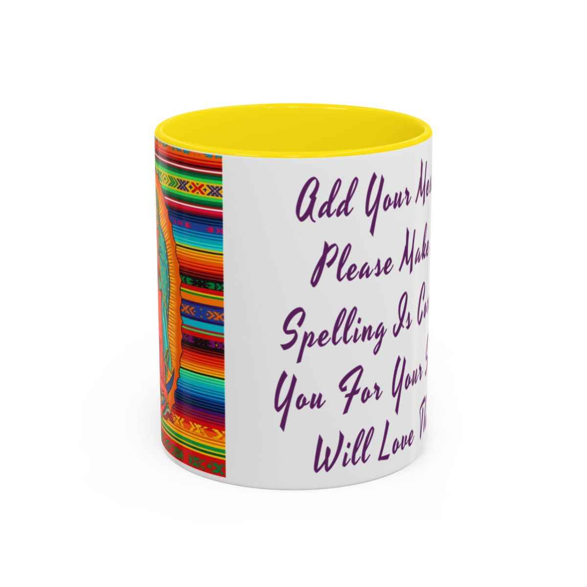 Personalized Ceramic Coffee Mug, Virgin of Guadalupe Mug, Colorful Religious Gift, Dishwasher & Microwave Safe, Customizable Design