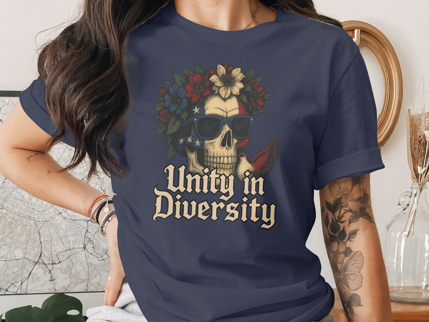 Unity in Diversity Skull Graphic T-Shirt