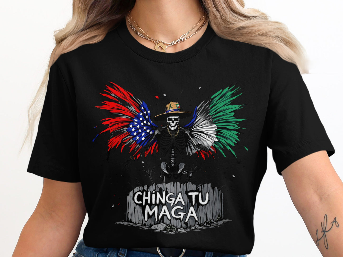 Chinga Tu Maga Skeleton Graphic Printed T-Shirt product type