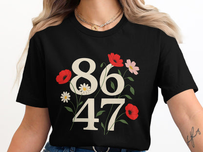 8647 Floral Number Graphic Casual T-Shirt product