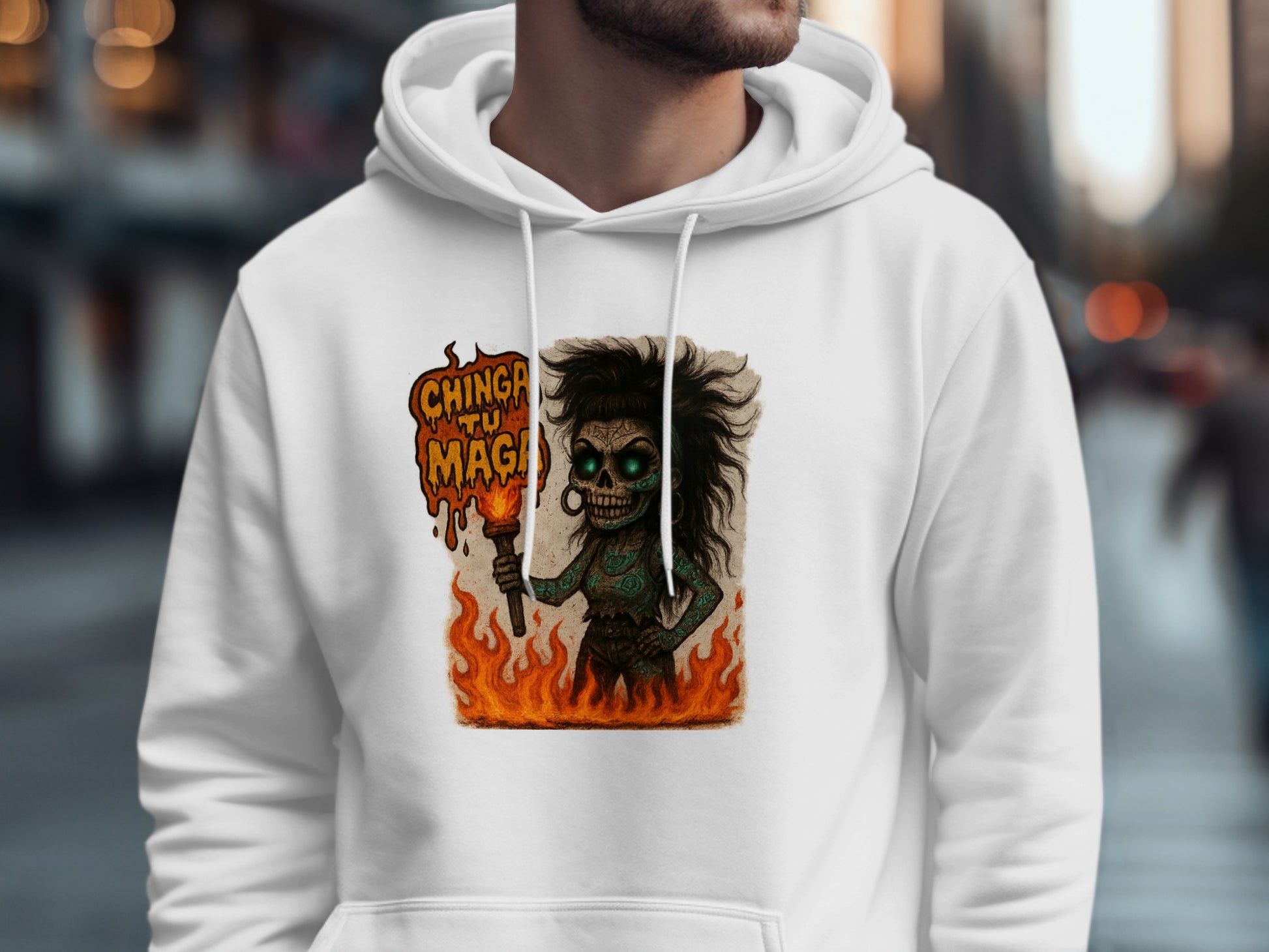 Chinga Tu Madre Skeleton with Torch Hoodie product