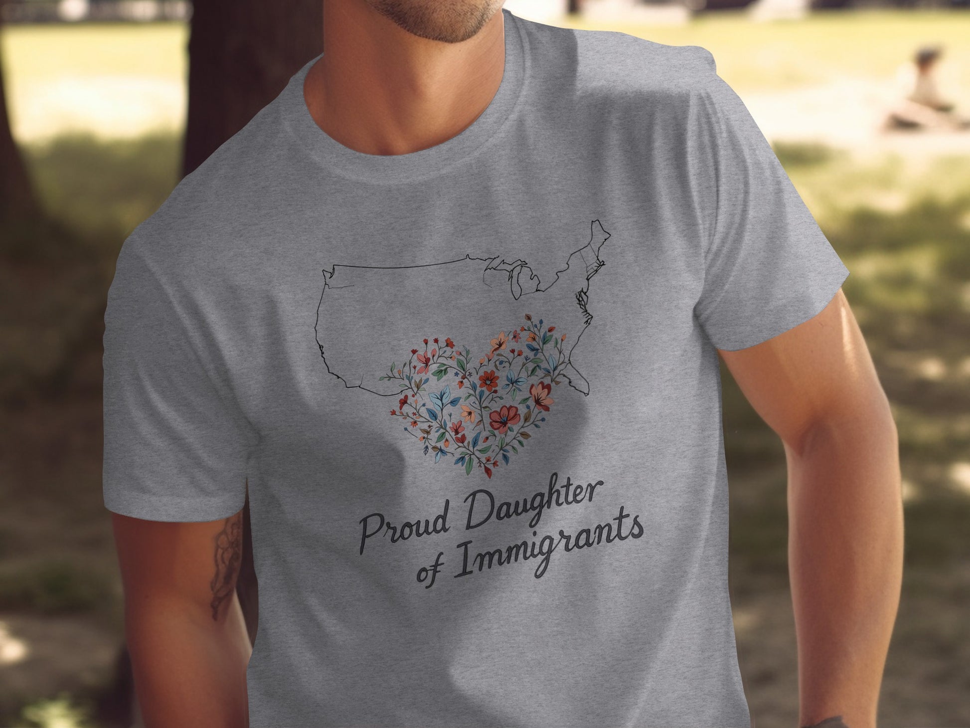 Proud Daughter of Immigrants Map Design T-Shirt