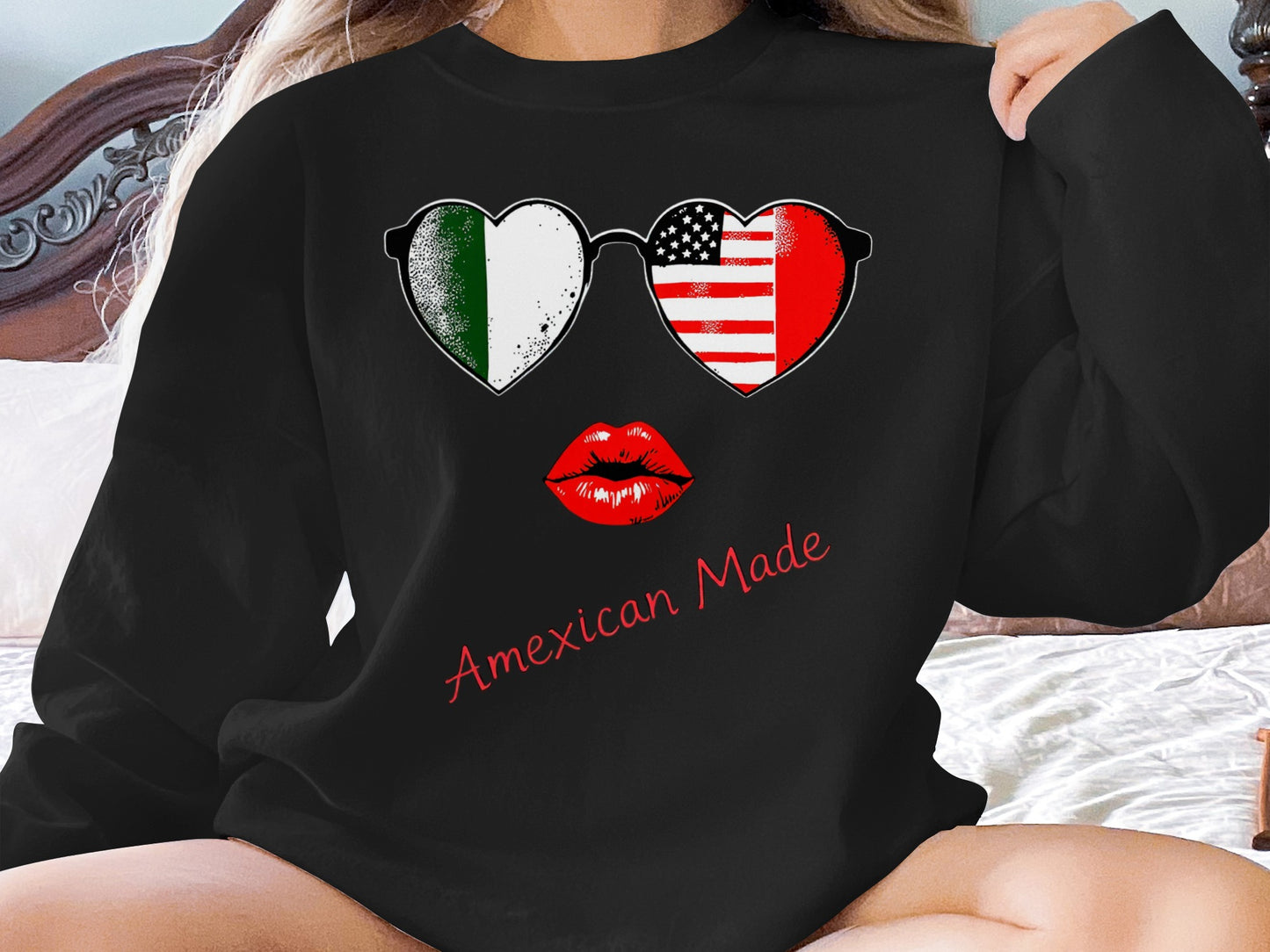Amexican Made Heart Sunglasses Graphic Sweatshirt product type