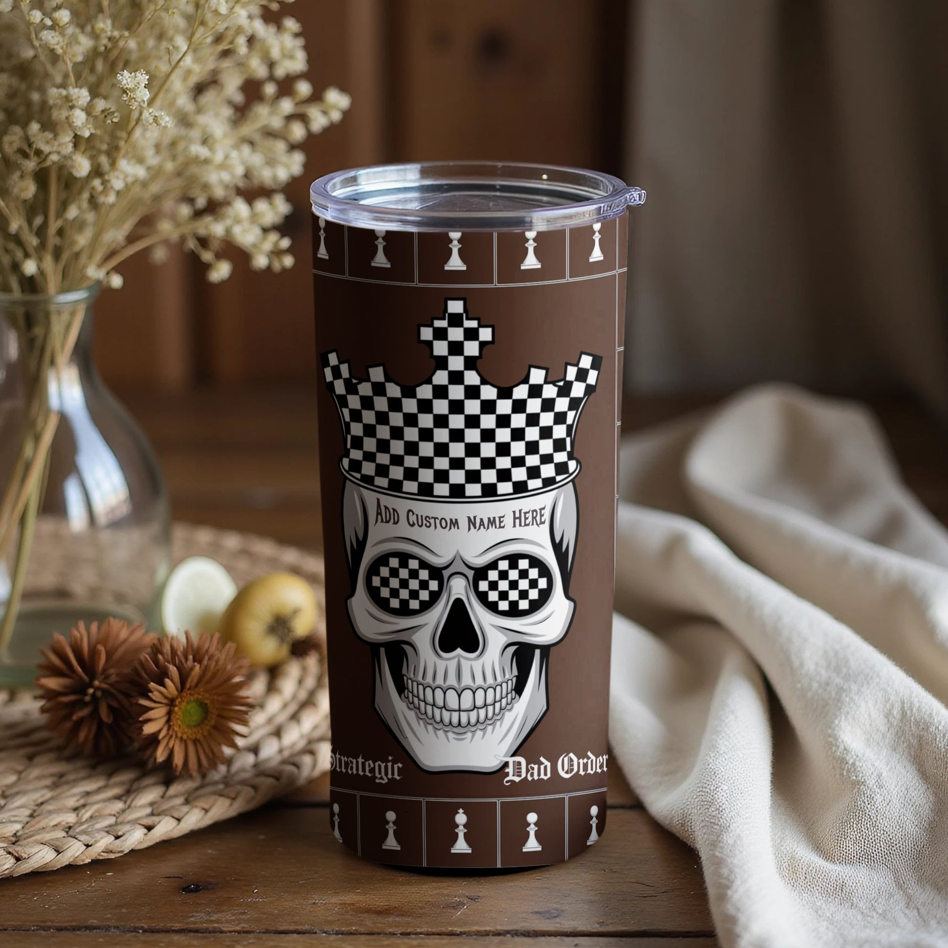 Add Custom Name Skull Chess Tumbler Unique Gift product