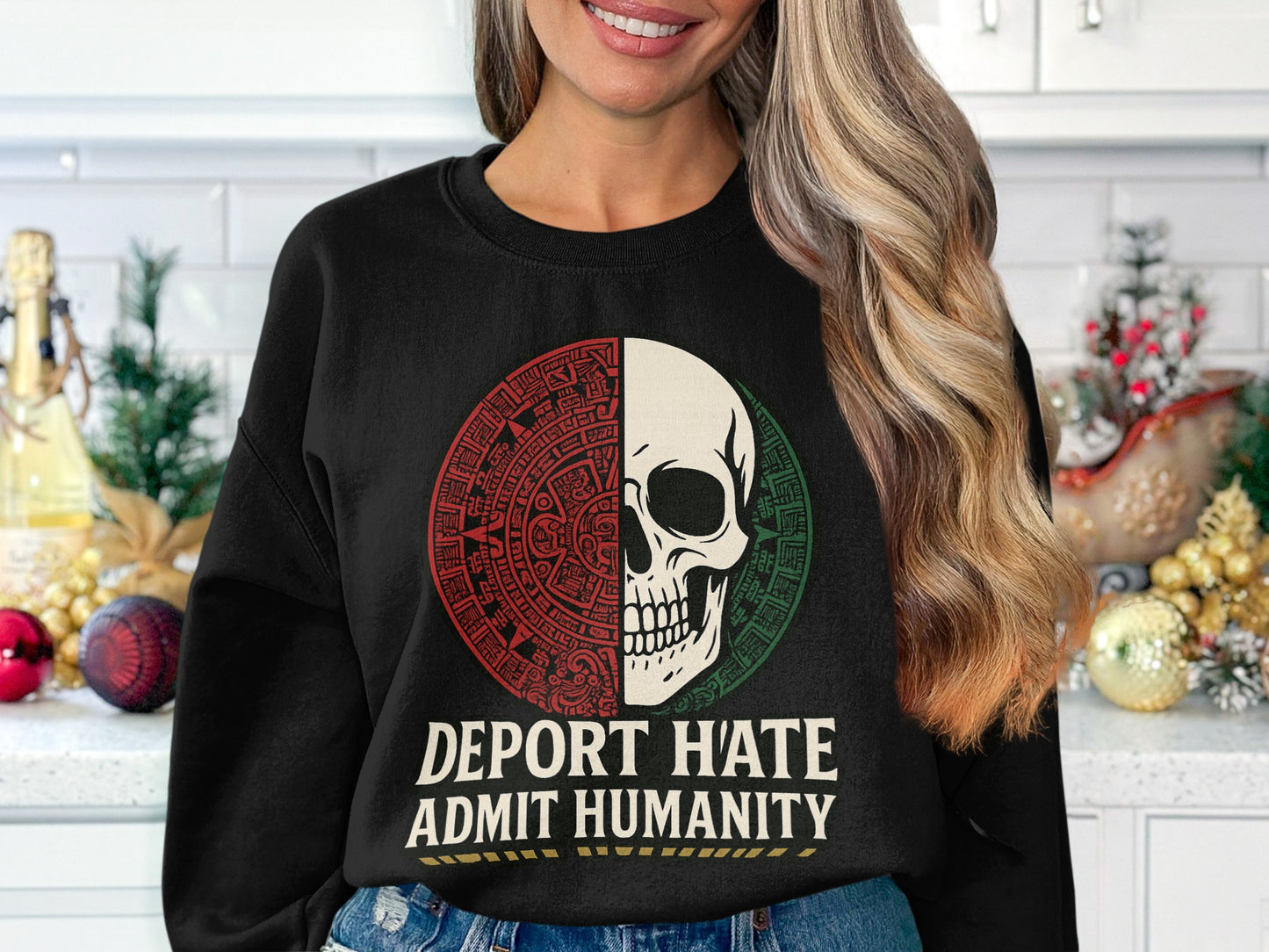 Deport Hate Admit Humanity Unique Skull Sweatshirt product