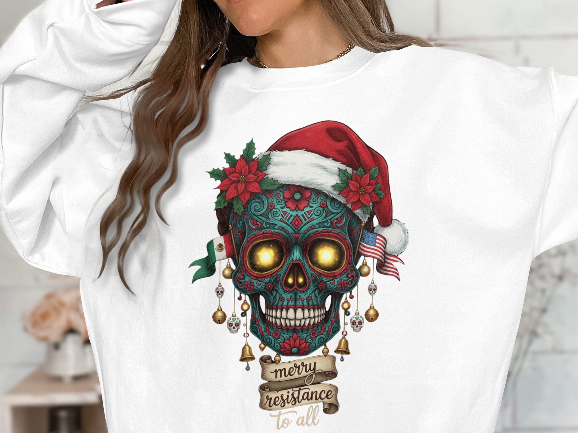 Merry Resistance To All Skull Santa Shirt