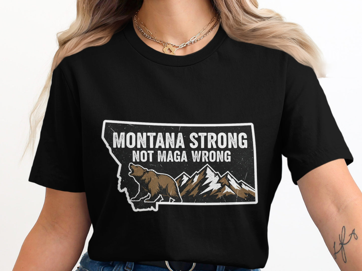 Montana Strong Not Maga Wrong Graphic T-Shirt product type