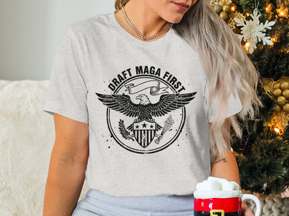 Draft Maga First Eagle Print Graphic Tee Shirt
