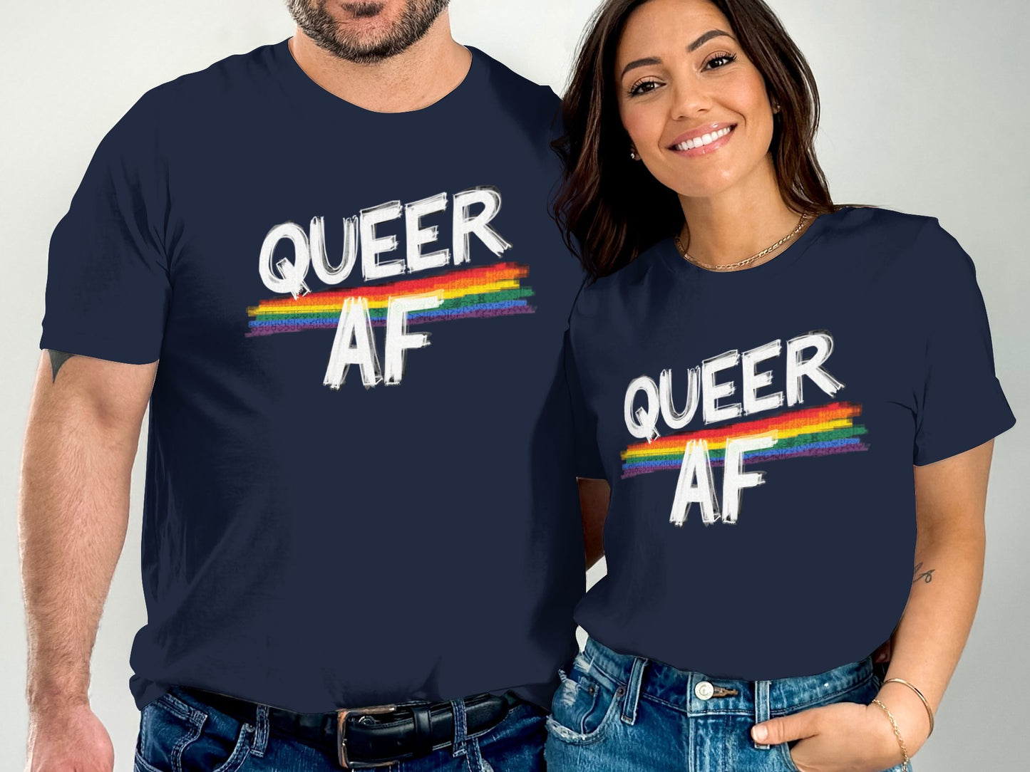 Queer AF Rainbow Pride Graphic Shirt product type