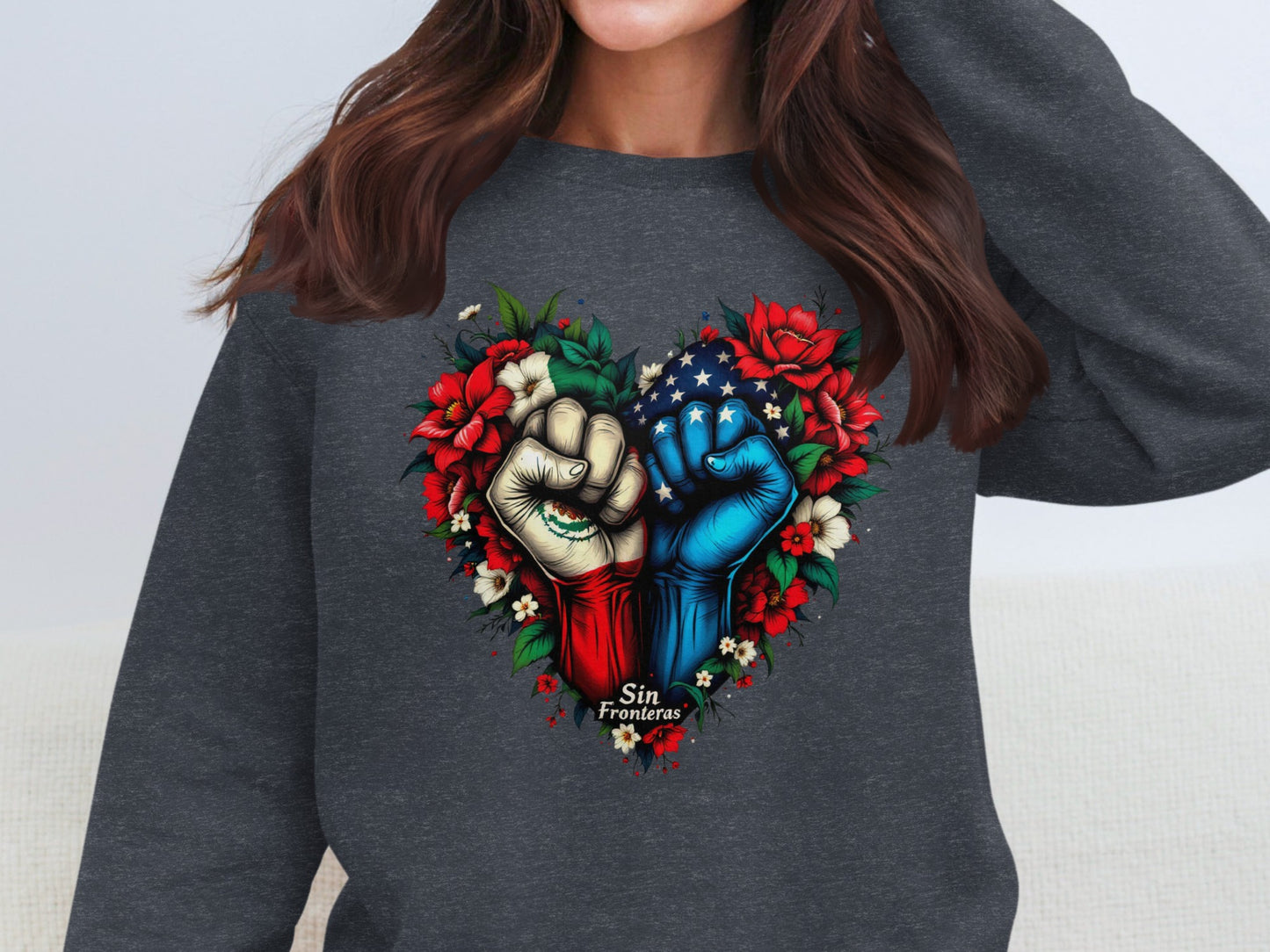 Vibrant Heart Graphic Sin Fronteras Sweatshirt product type