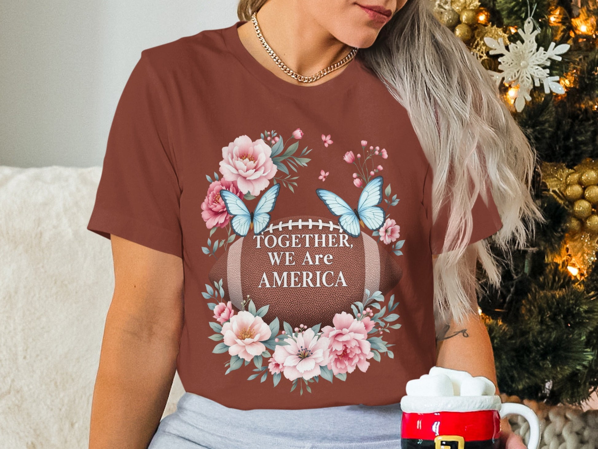 Together We Are America Floral Football Shirt