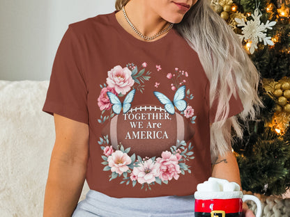 Together We Are America Floral Football Shirt
