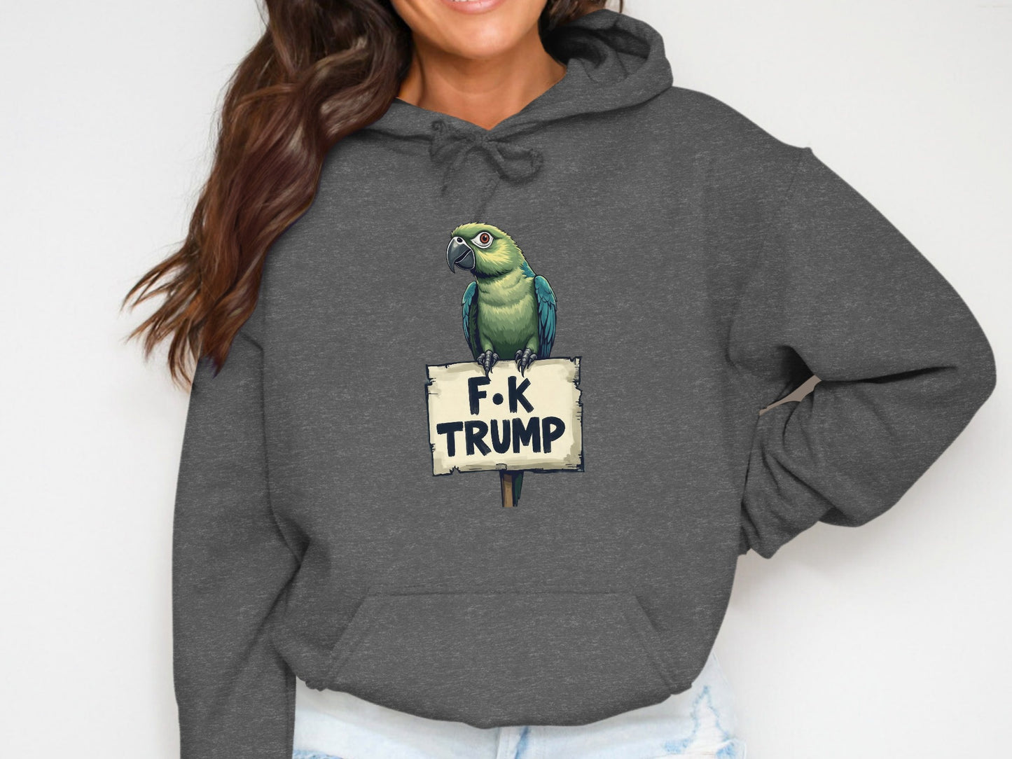 F*ck Trump Parrot Hoodie Bold Statement product type