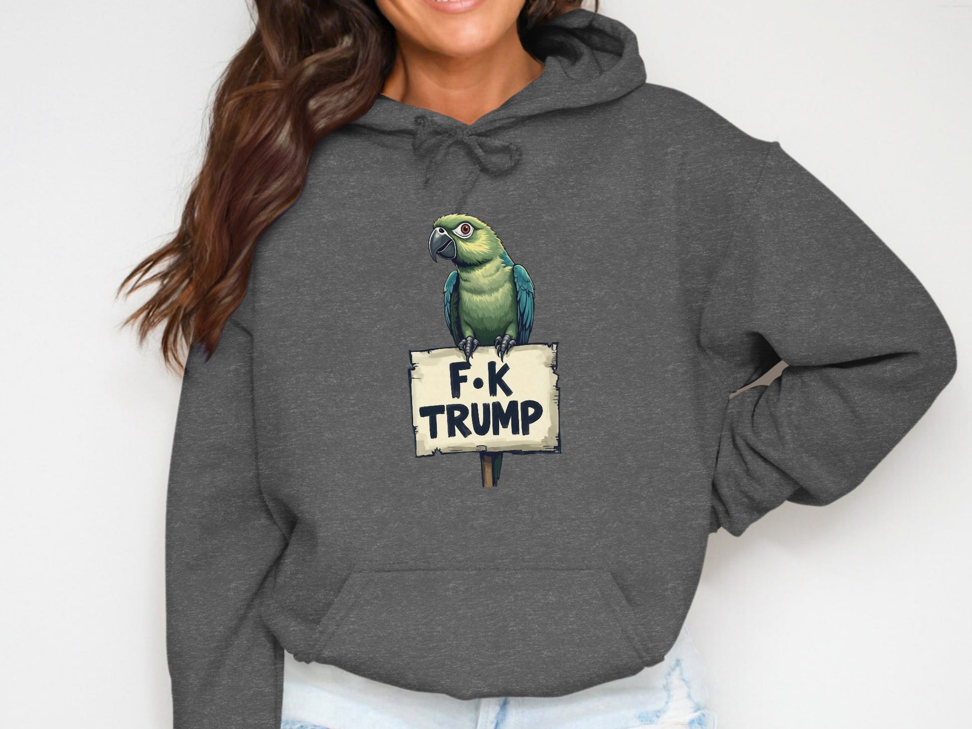 F*ck Trump Parrot Hoodie Bold Statement product type