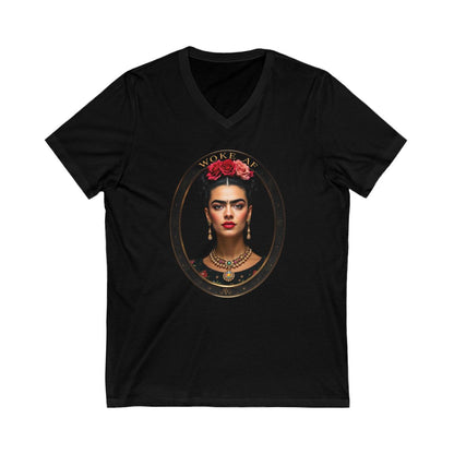 Woke AF Portrait Art V-Neck T-Shirt product type