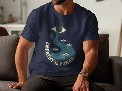 Empathy Is Power Navy Blue Graphic Tee Shirt product
