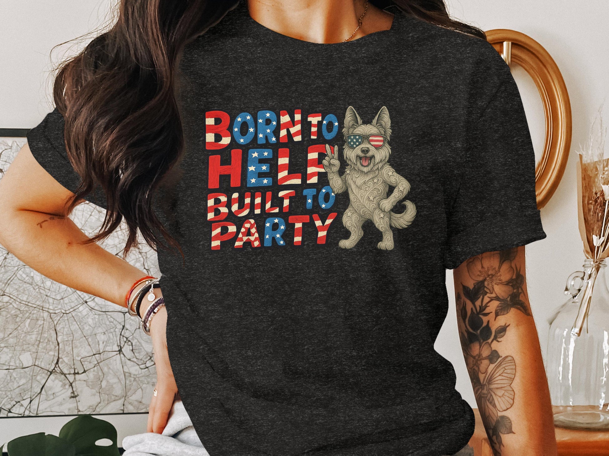 Born To Help Built To Party Graphic T-shirt product type
