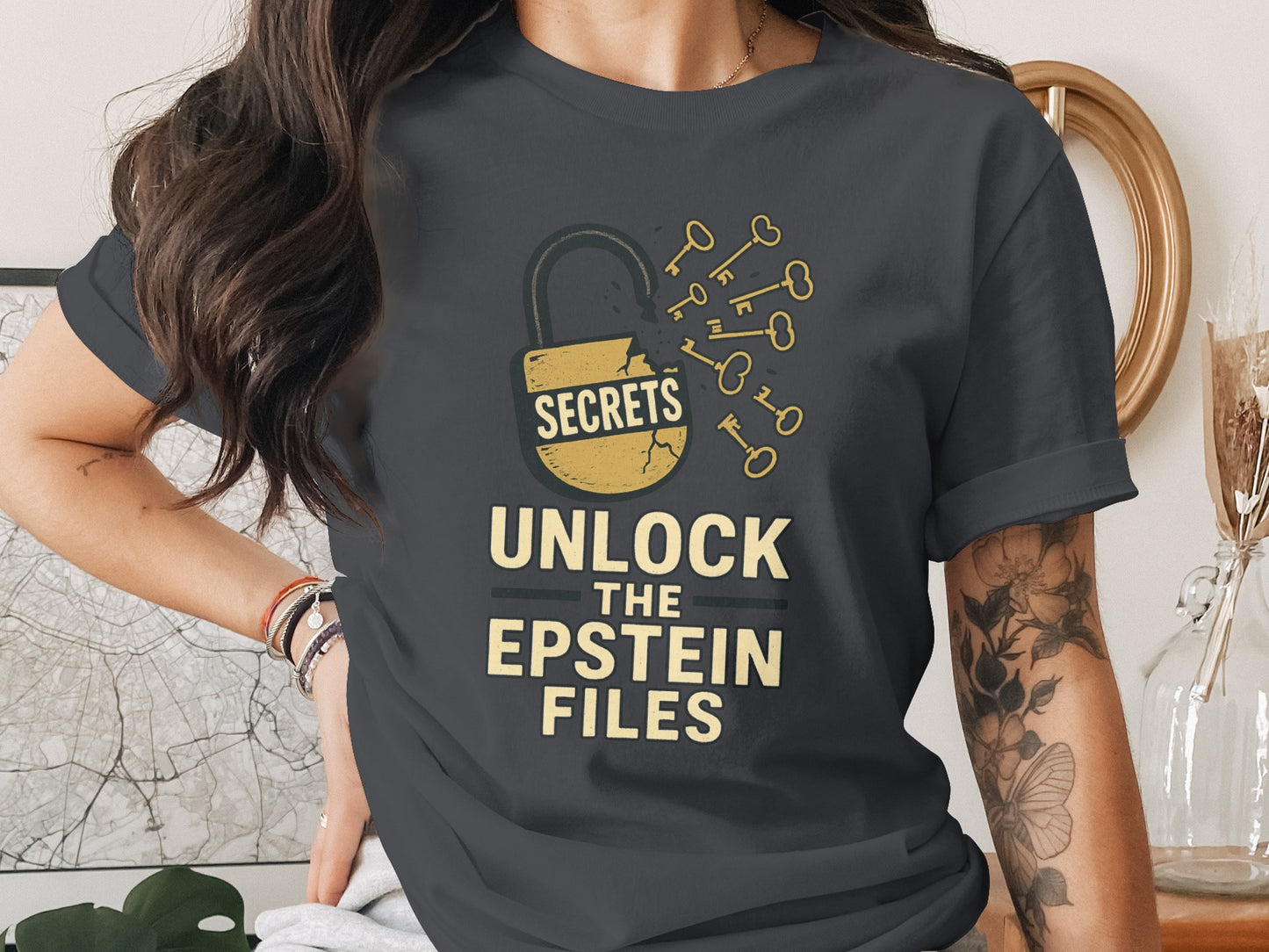 Unlock The Epstein Files Secrets Themed T-Shirt Product