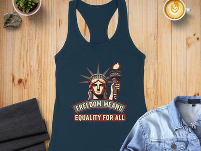 Freedom Means Equality for All Racerback Tank Product