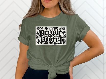 People Over Profit Graphic Tee Shirt Fashion Statement