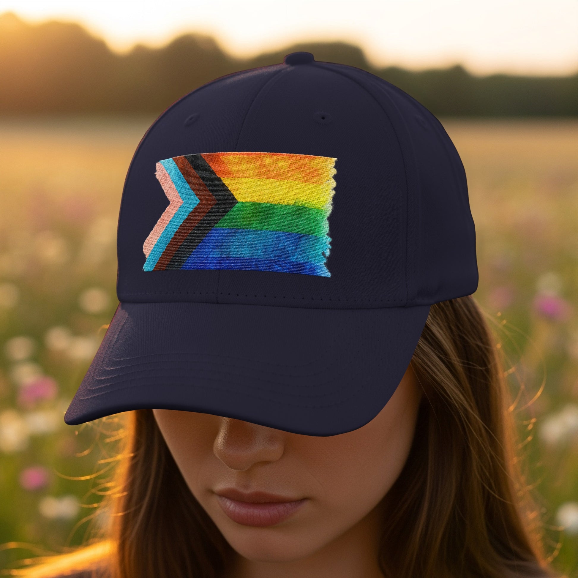 Colorful Inclusive Pride Design on Dark Blue Cap product