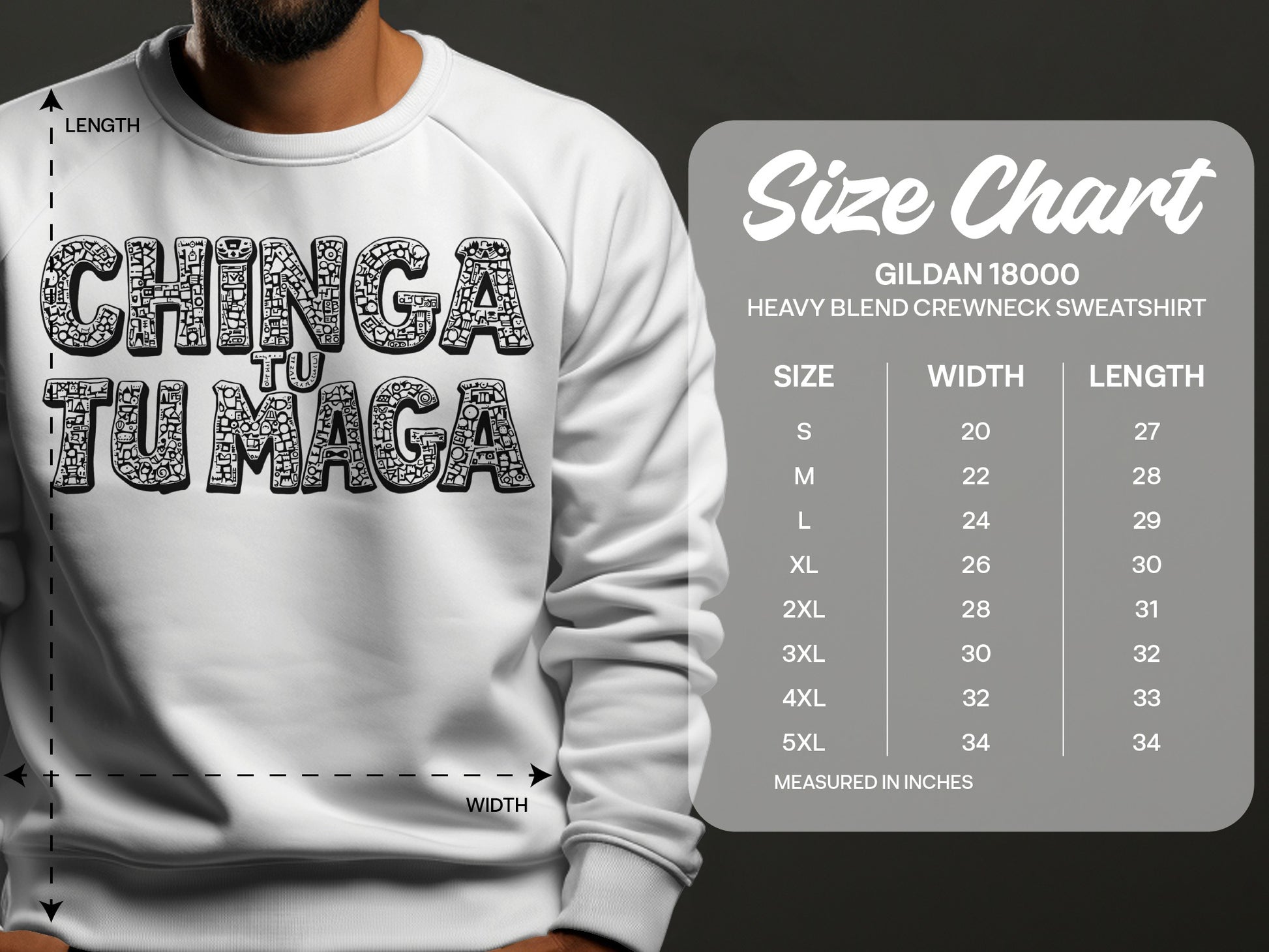 Stylish Chinga Tu Tu Maga Heavy Blend Crewneck Sweatshirt