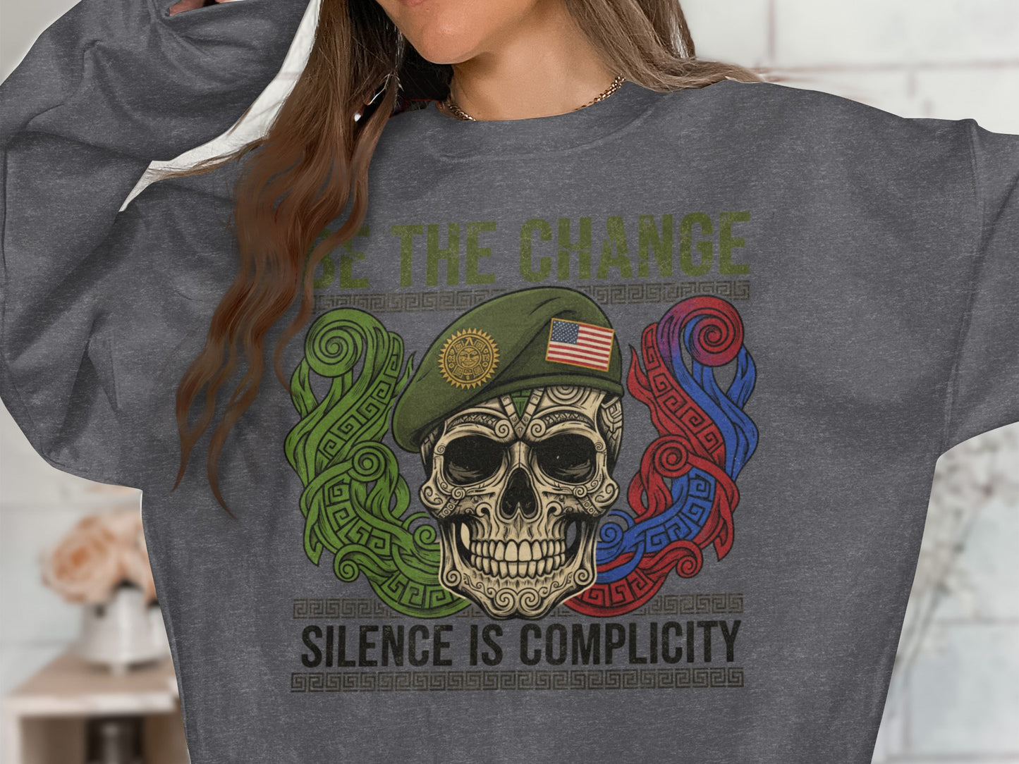 Be The Change Silence Is Complicity Skull Shirt