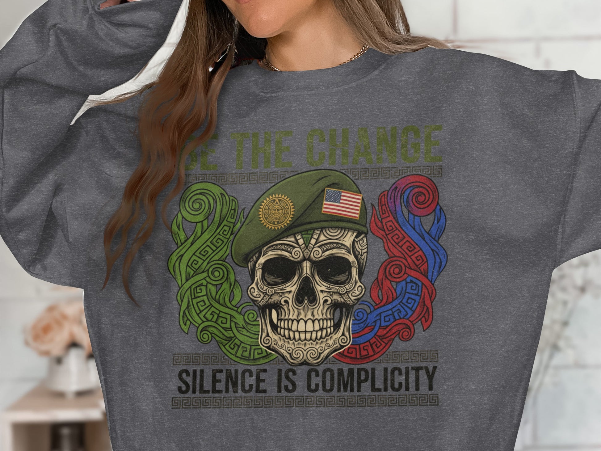Be The Change Silence Is Complicity Skull Shirt