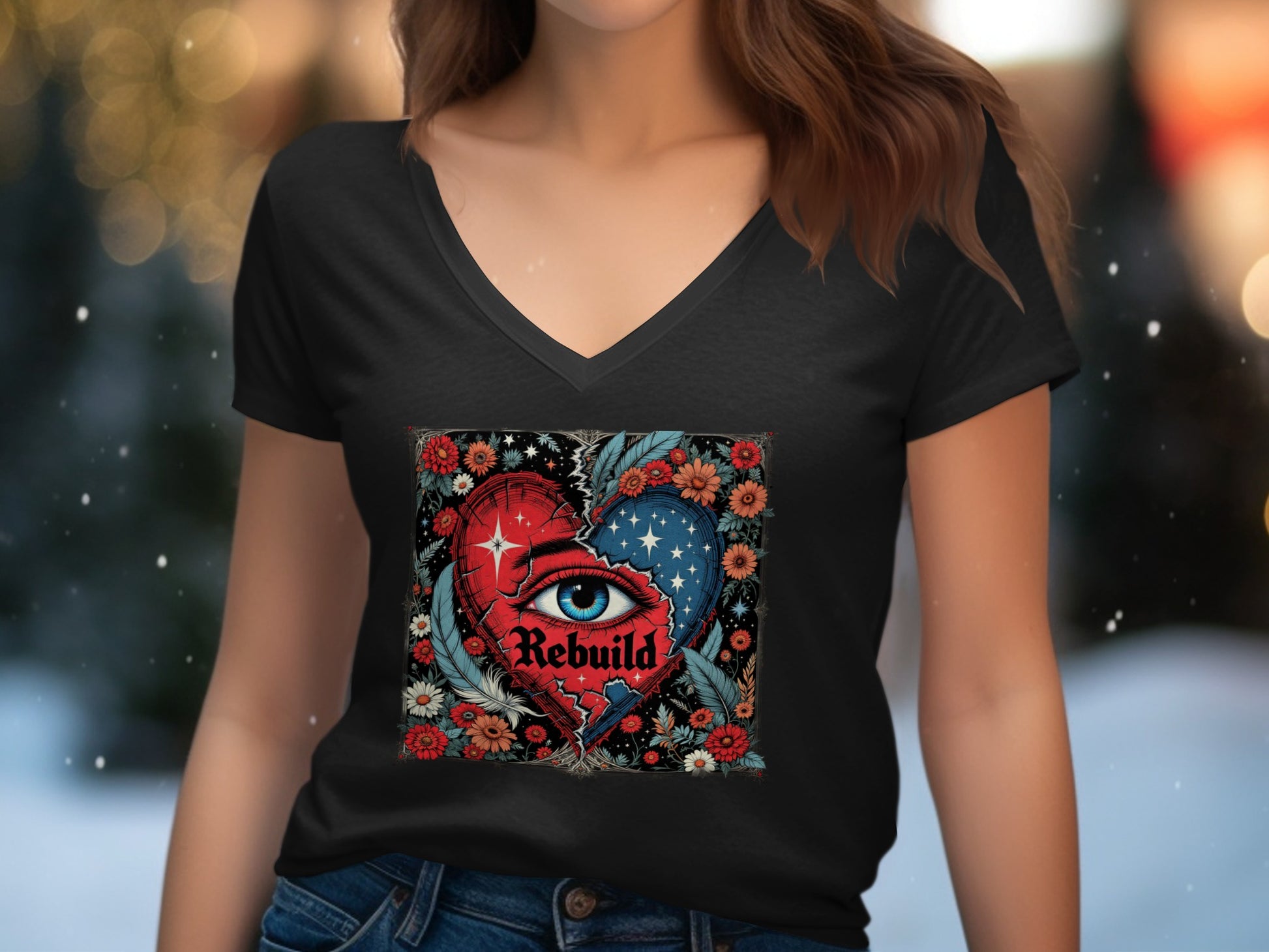 Rebuild Heart and Eye Artistic Design T-shirt product
