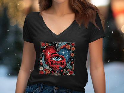 Rebuild Heart and Eye Artistic Design T-shirt product