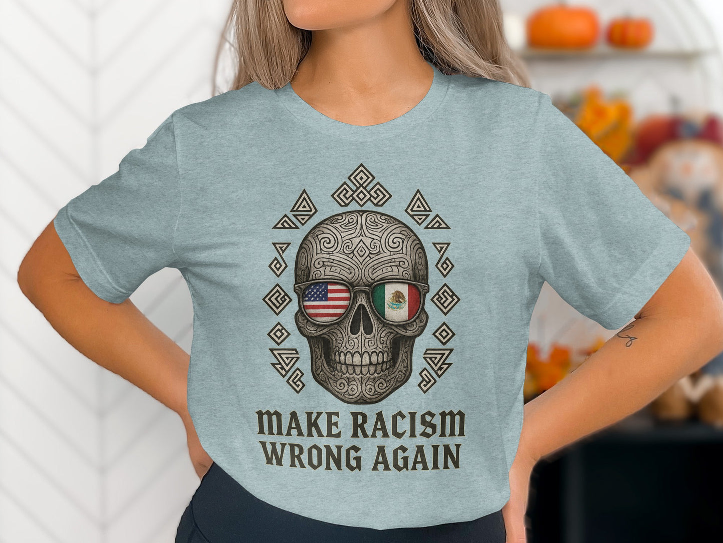 Make Racism Wrong Again Skull Graphic T-shirt