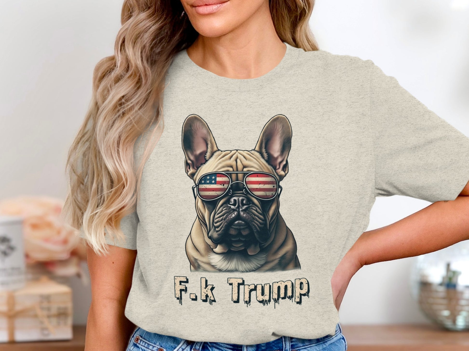 American Bulldog F k Trump Graphic T-shirt product