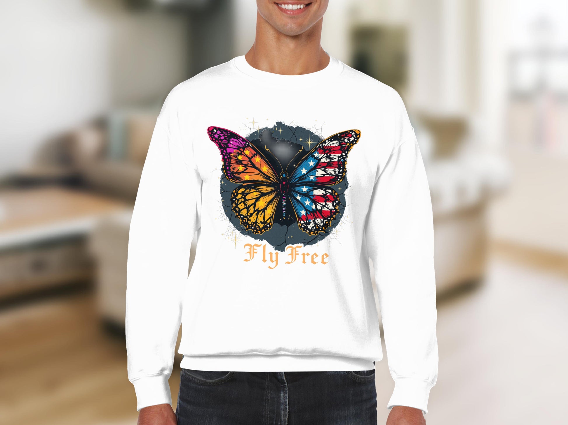 Fly Free Butterfly Graphic Sweatshirt product type