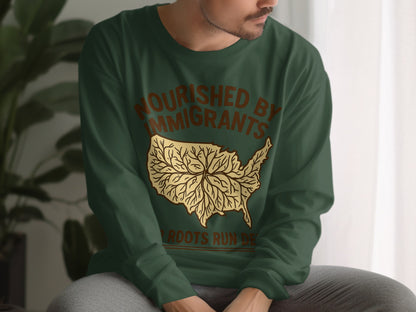 Nourished by Immigrants Our Roots Run Deep Graphic Shirt