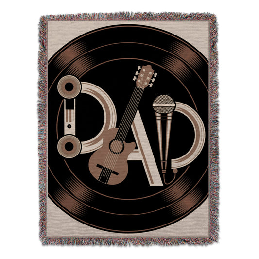 Dad Music Vinyl Blanket with Guitar and Microphone product