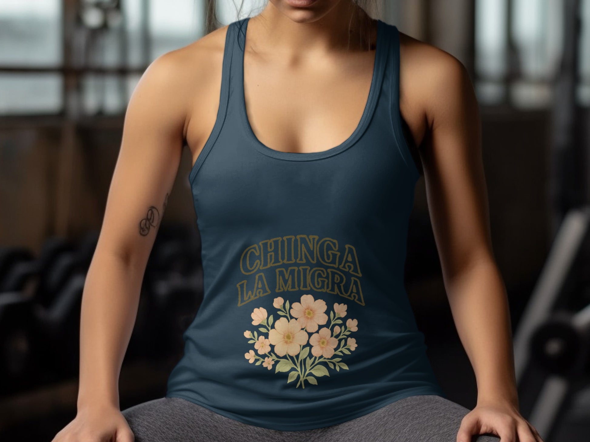 Chinga La Migra Floral Graphic Women's Tank Top product